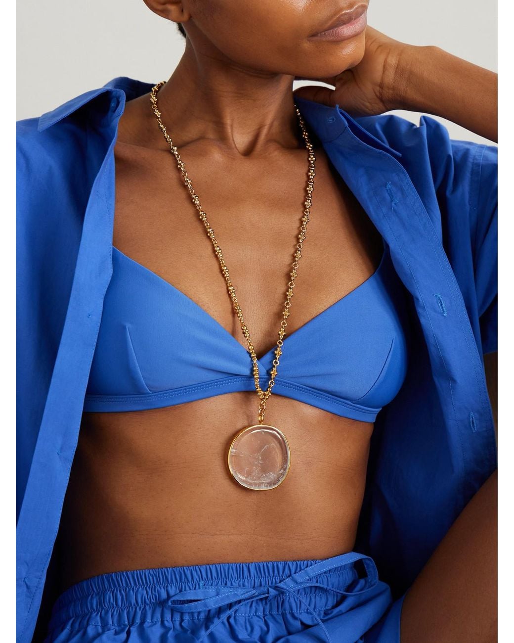 Tohum Design White Plated Quartz Necklace
