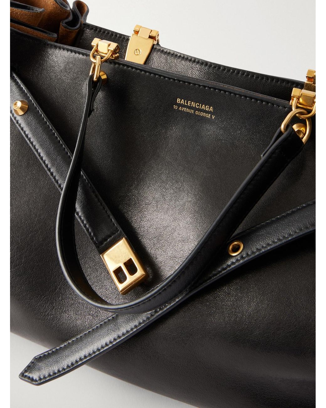Balenciaga Black Fan Medium Leather Tote
