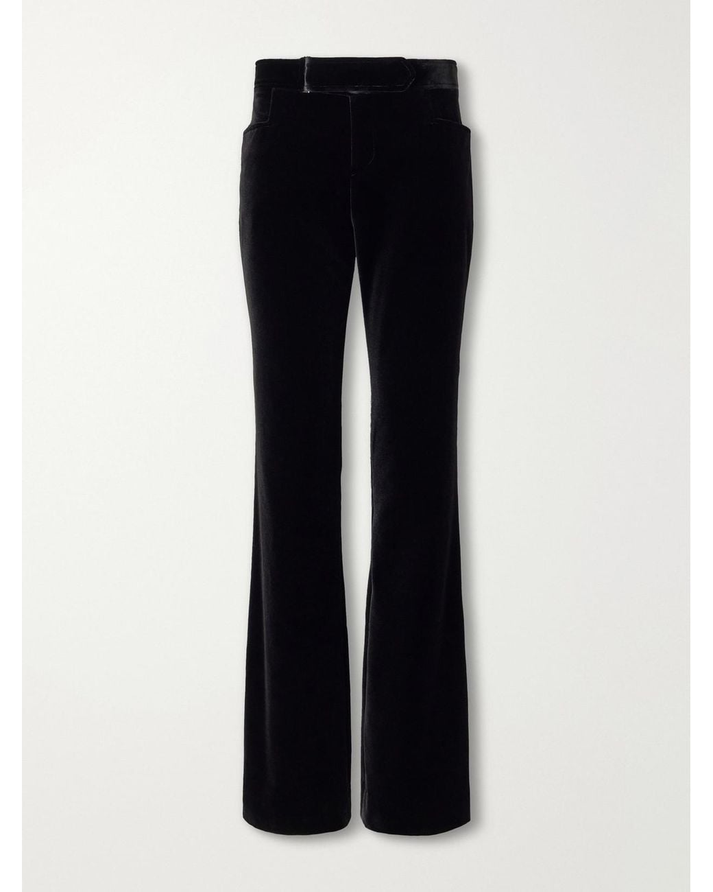 Balmain Blue Velvet Straight-Leg Pants