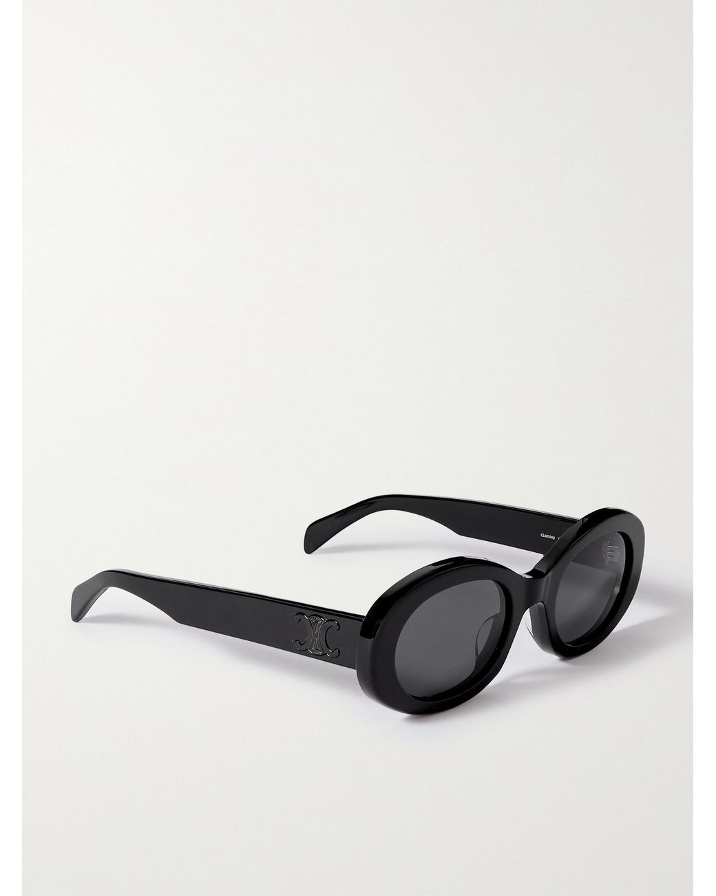 Céline Black Triomphe Oval-Frame Acetate Sunglasses