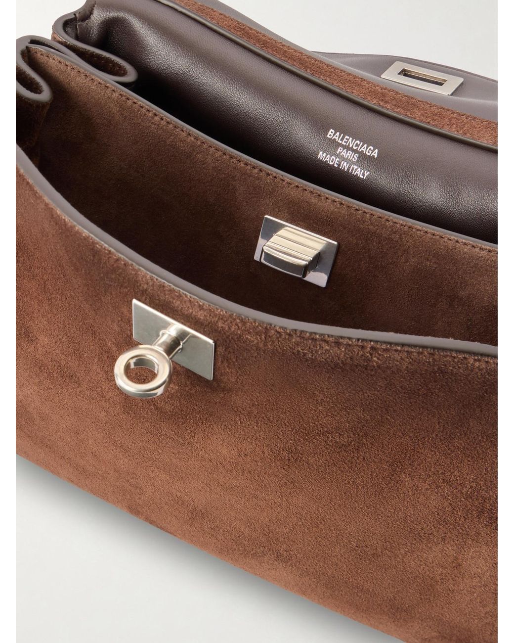 Balenciaga Brown Rodeo Small Suede Top-Handle Bag