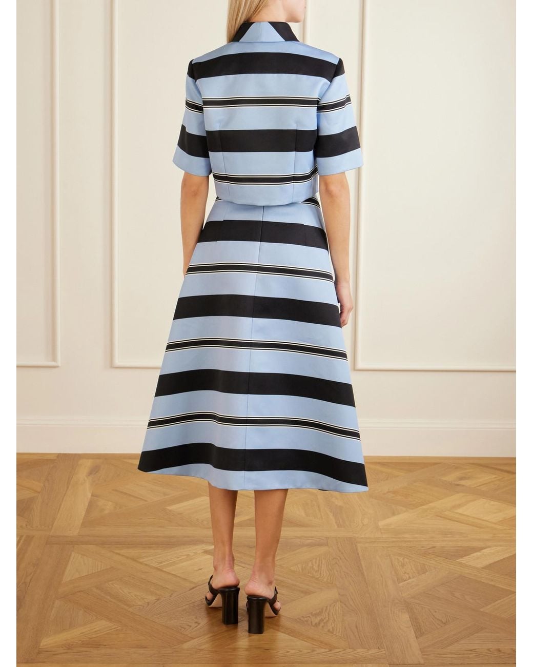 Emilia Wickstead Blue Natalie Striped Twill Shirt
