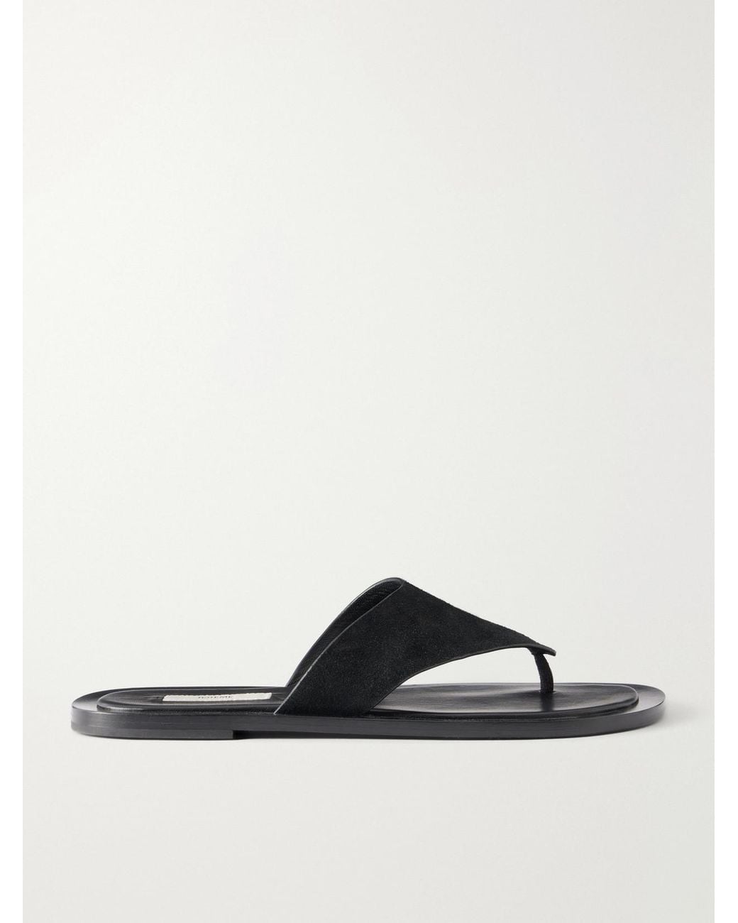 Totême Black Suede Thong Sandals