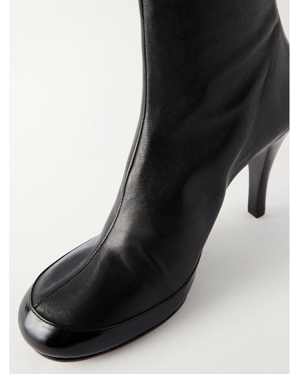 Jude Black Luna Stretch-Leather Ankle Boots