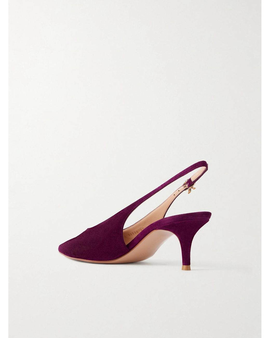 Gianvito Rossi Purple Robbie Sling 55 Suede Slingback Pumps