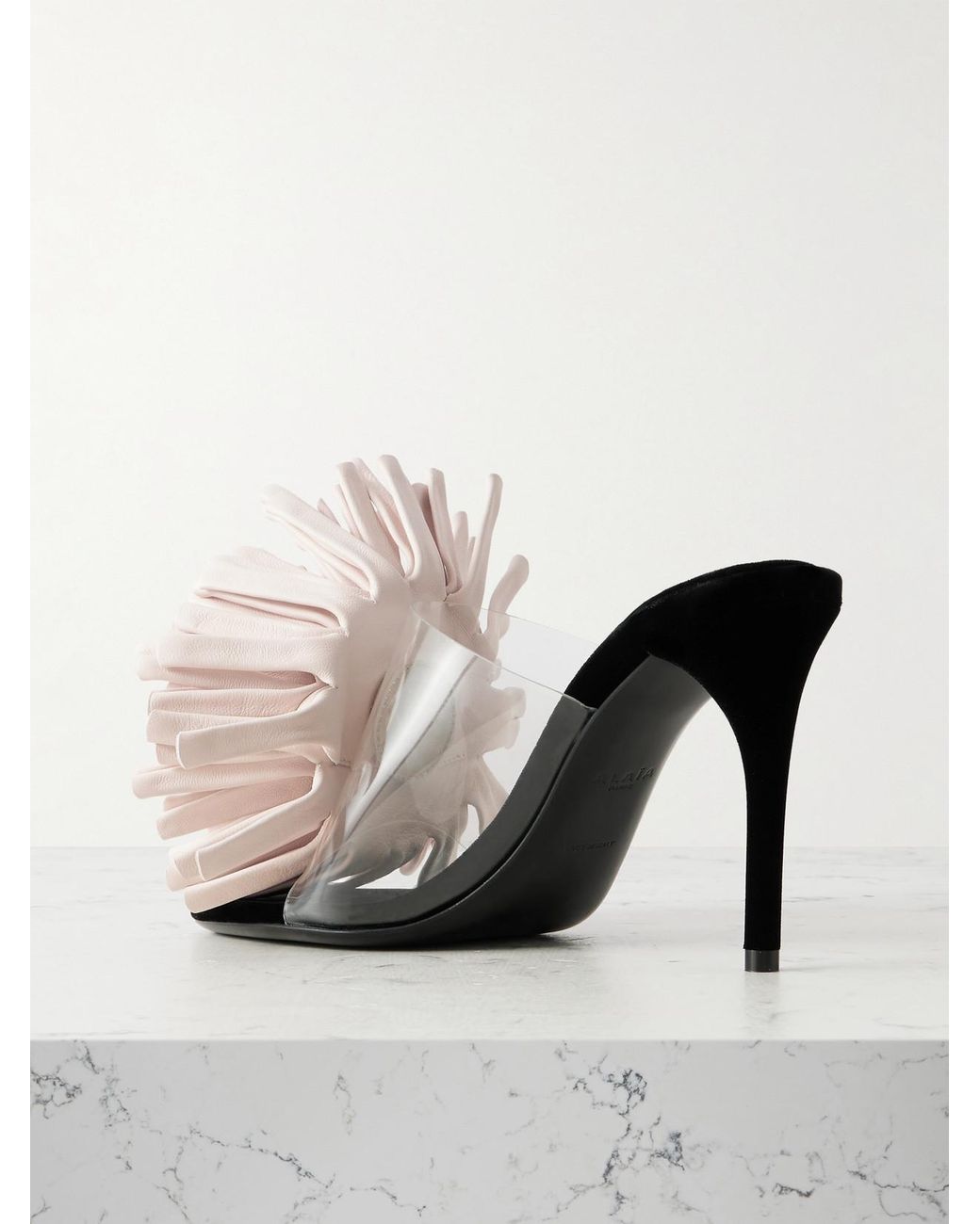 Alaïa Black Flower-Topped Pvc Mules