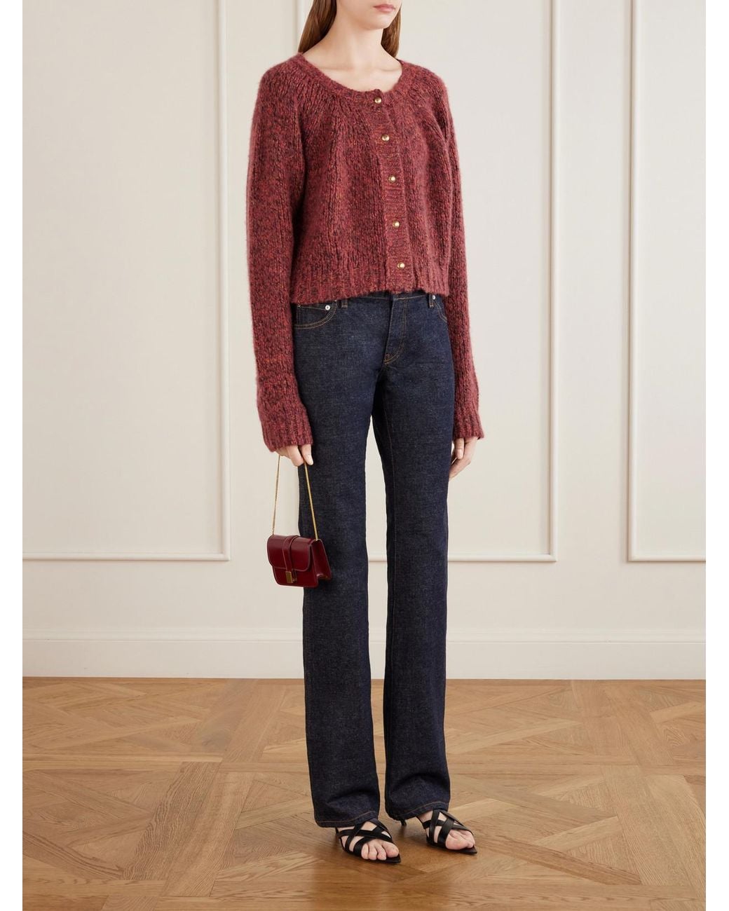 Khaite Red Niels Cashmere And Silk-Blend Cardigan