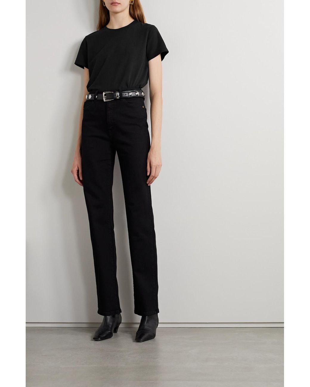 Khaite Black Emmylou Cotton-Jersey T-Shirt