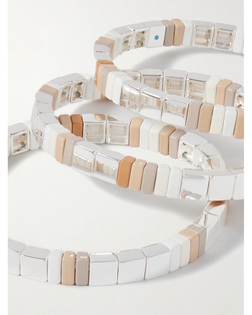 Roxanne Assoulin Natural The Quiet Time Set Of Three-Tone Enamel Bracelets