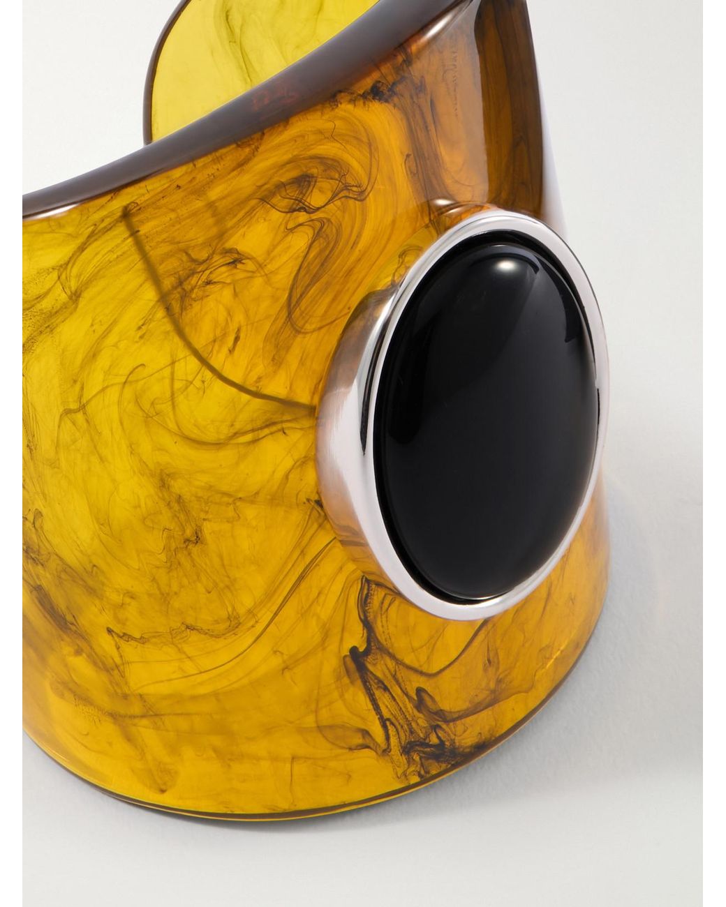 Julietta Metallic Nera Rhodium-Plated, Onyx And Resin Cuff