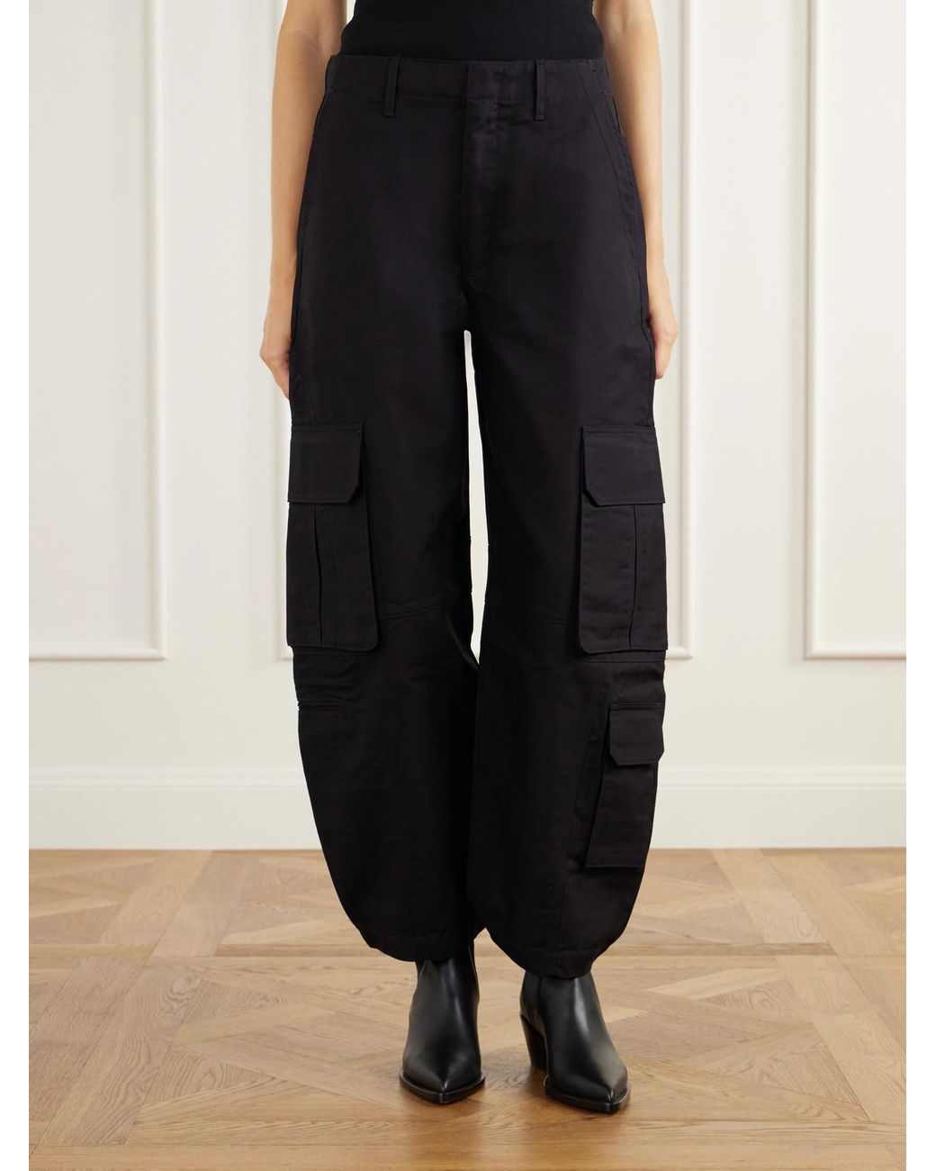 Agolde Blue Ambika Utility Cotton-Sateen Barrel-Leg Pants
