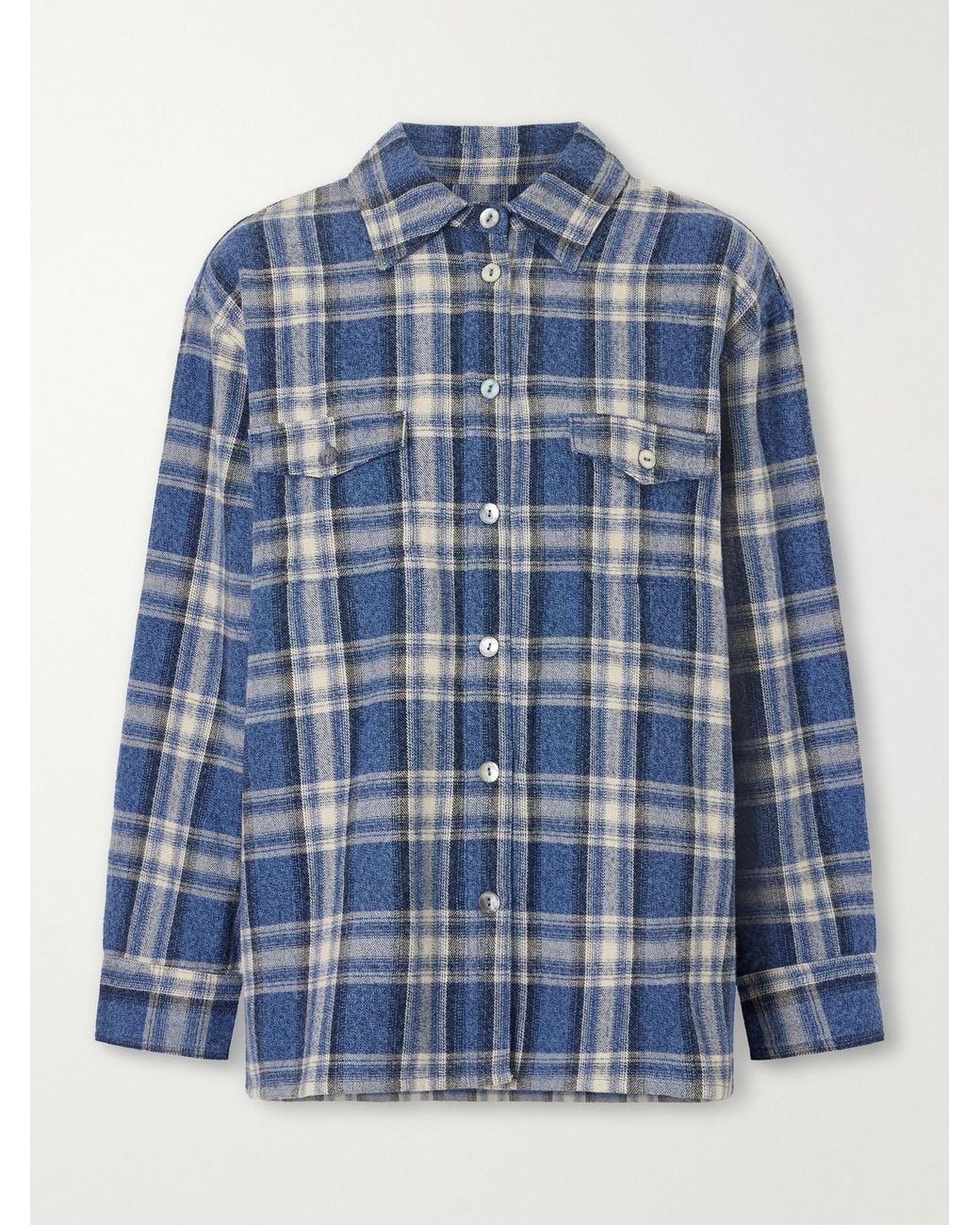 Citizens of Humanity Blue Checked Cotton-Flannel Shirt