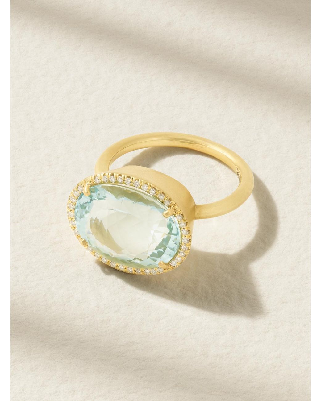 Irene Neuwirth Natural Gemmy Gem 18-Karat, Aquamarine And Diamond Ring