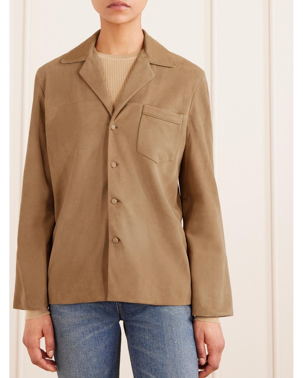 Saint Laurent Natural Suede Shirt