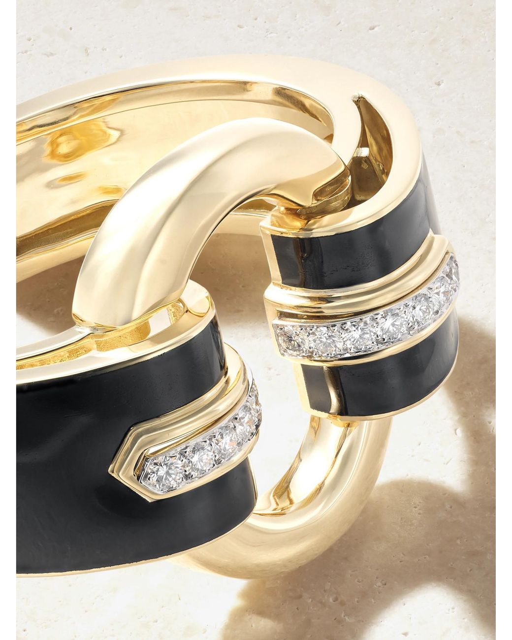 David Webb Metallic Strap 18-Karat, Platinum, Diamond And Enamel Cuff