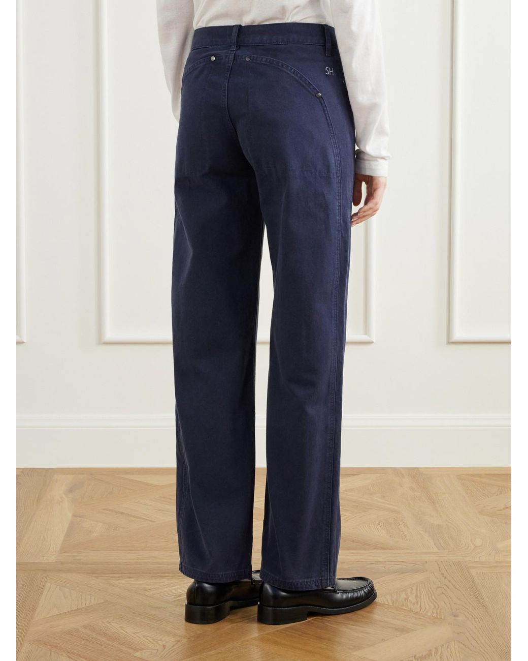 Still Here Blue Supply Paneled Mid-Rise Straight-Leg Jeans