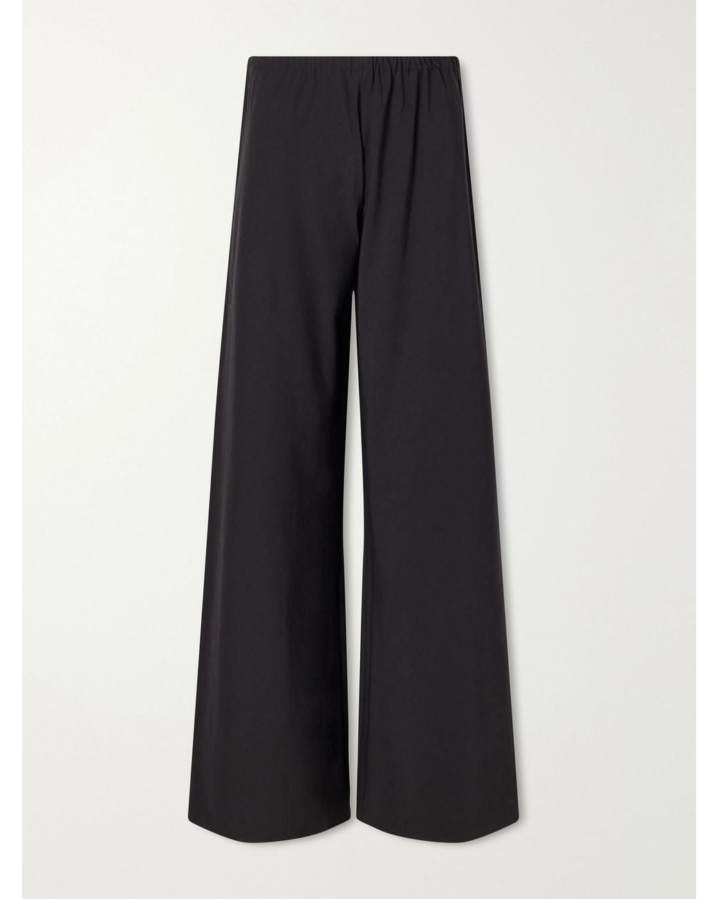 La Ligne Blue Colby Cotton-Poplin Wide-Leg Pants