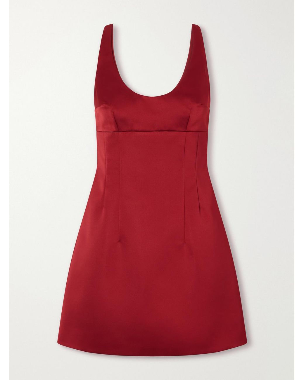Emilia Wickstead Red Einsa Darted Duchess-Satin Mini Dress