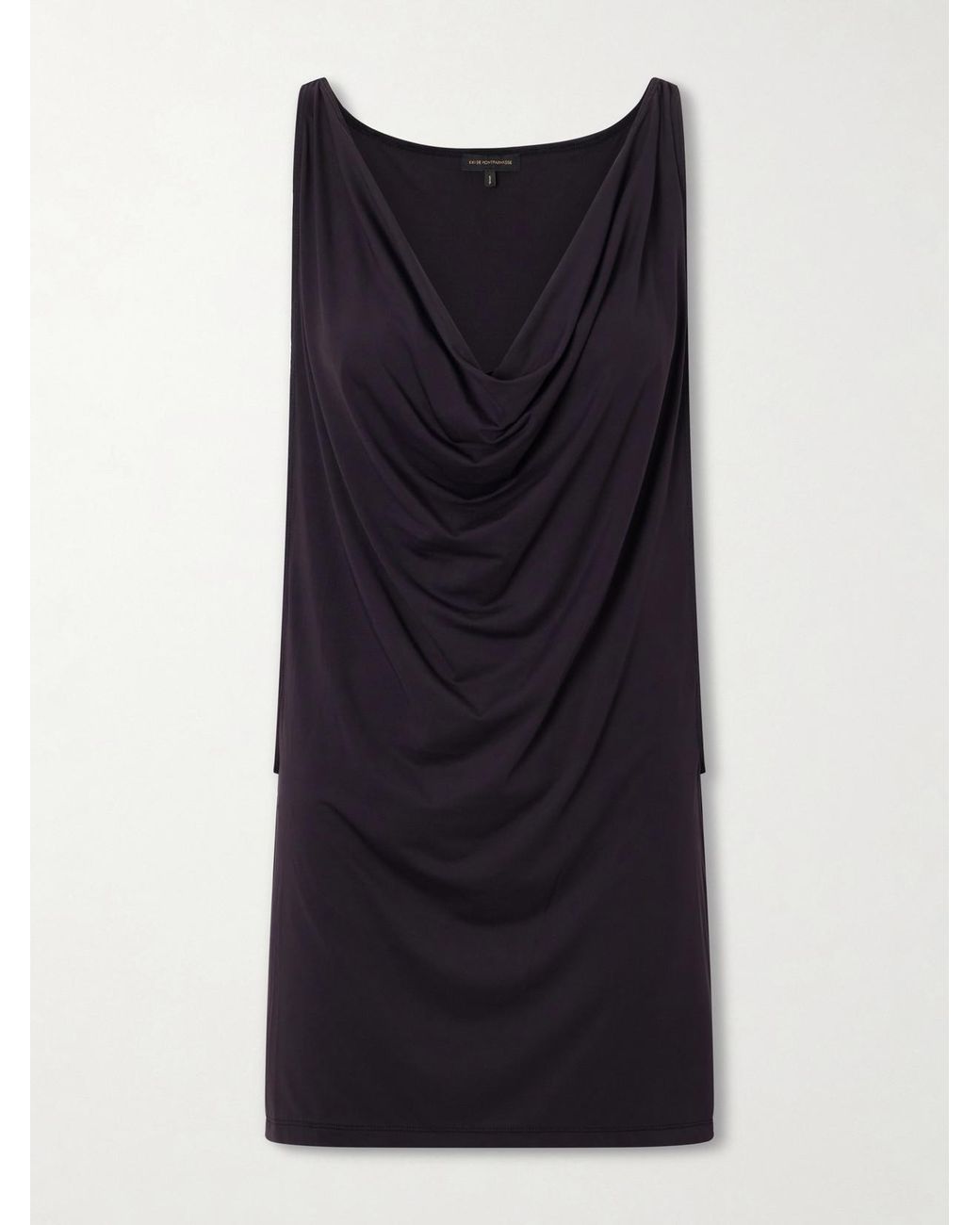 Kiki de Montparnasse Black Echauffe Draped Jersey Mini Dress