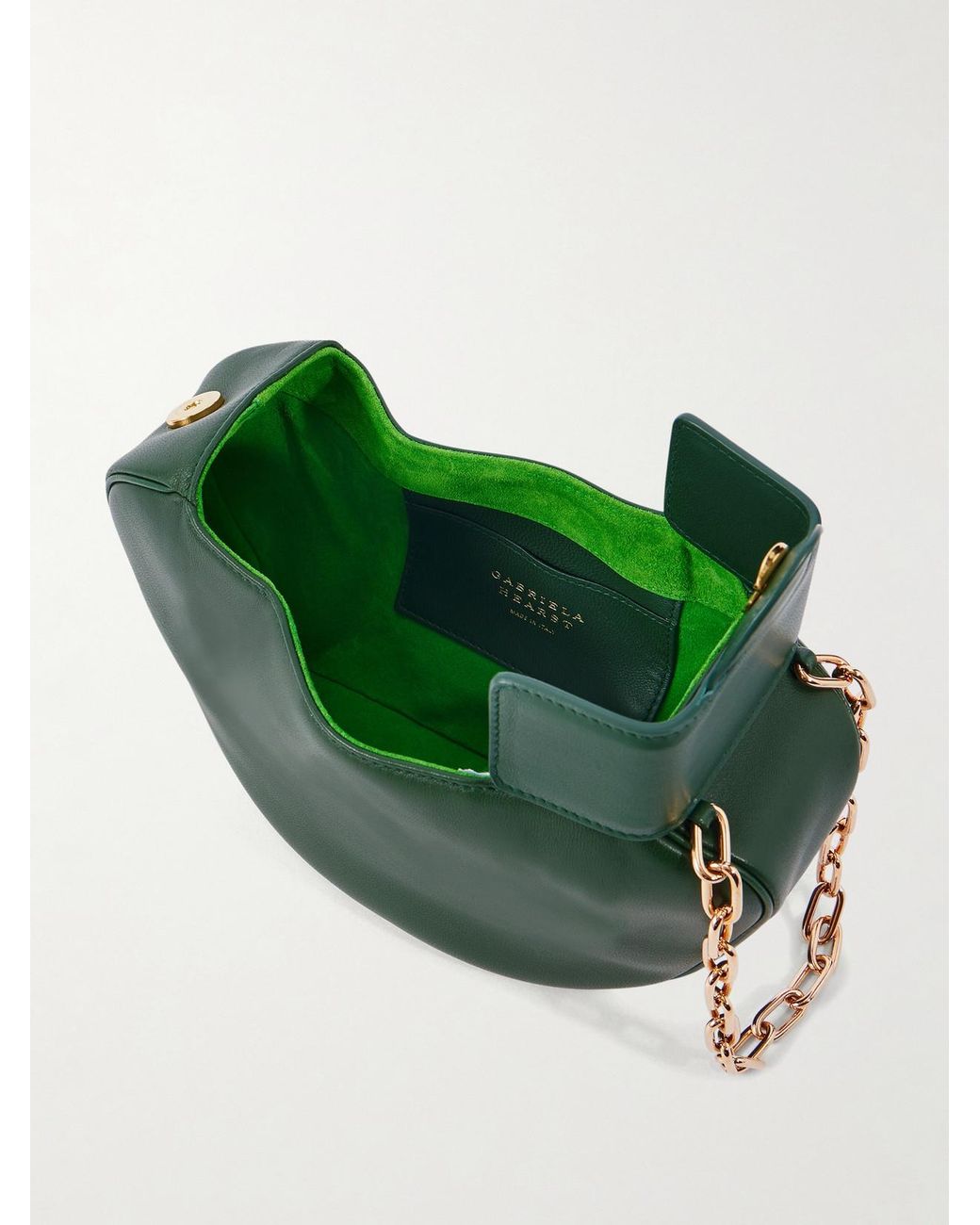 Gabriela Hearst Green Soft Demi Leather Clutch