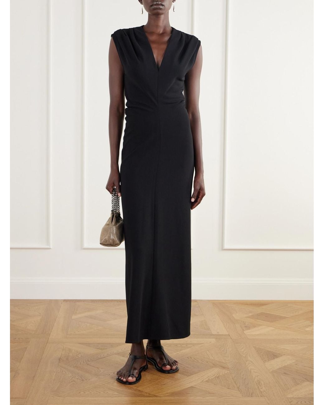 Proenza Schouler Black Gunta Crepe Maxi Dress