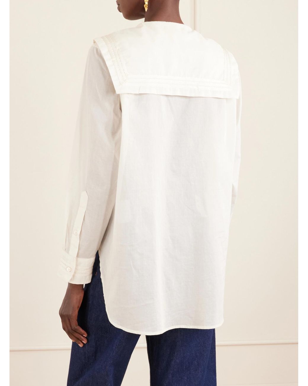 Bode Natural Marina Cotton-Voile Shirt