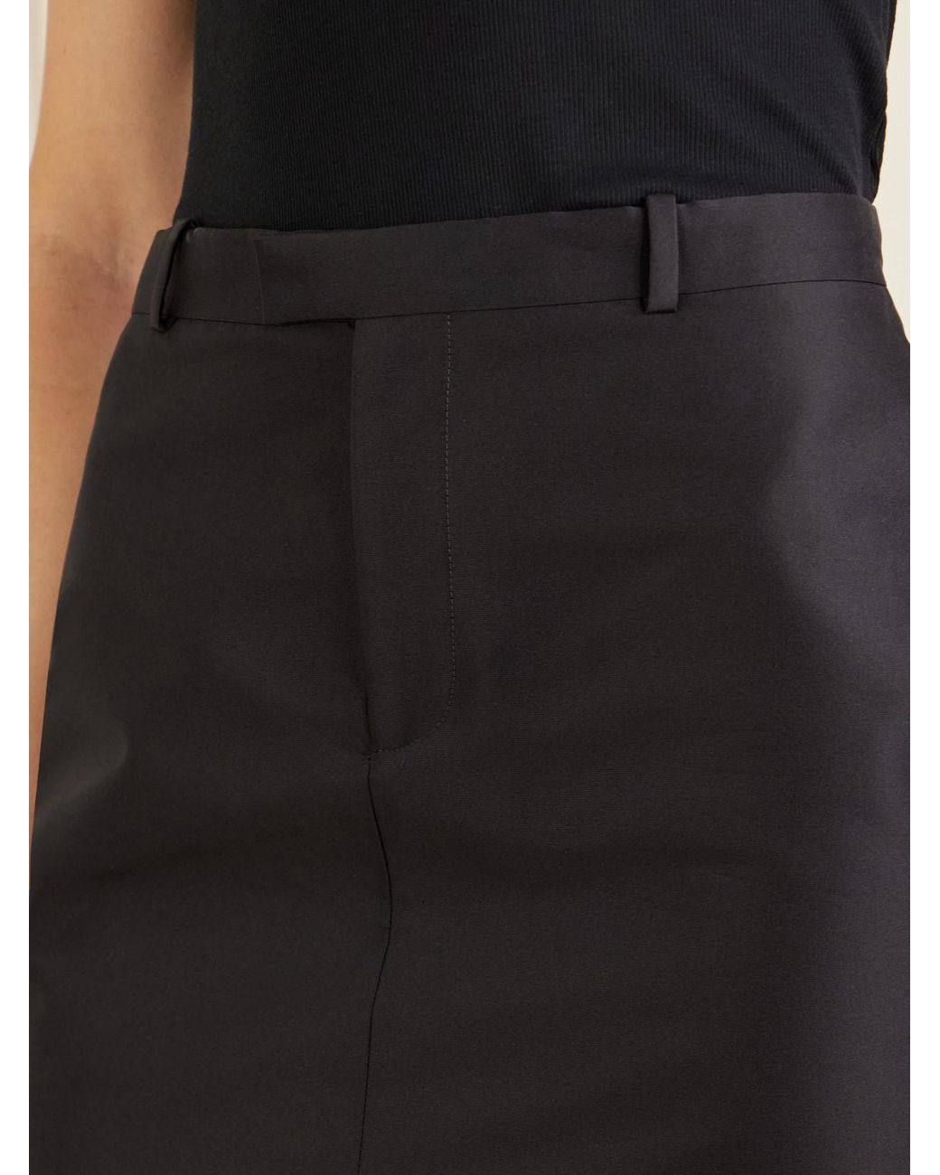 Gucci Black Silk-Faille Mini Skirt