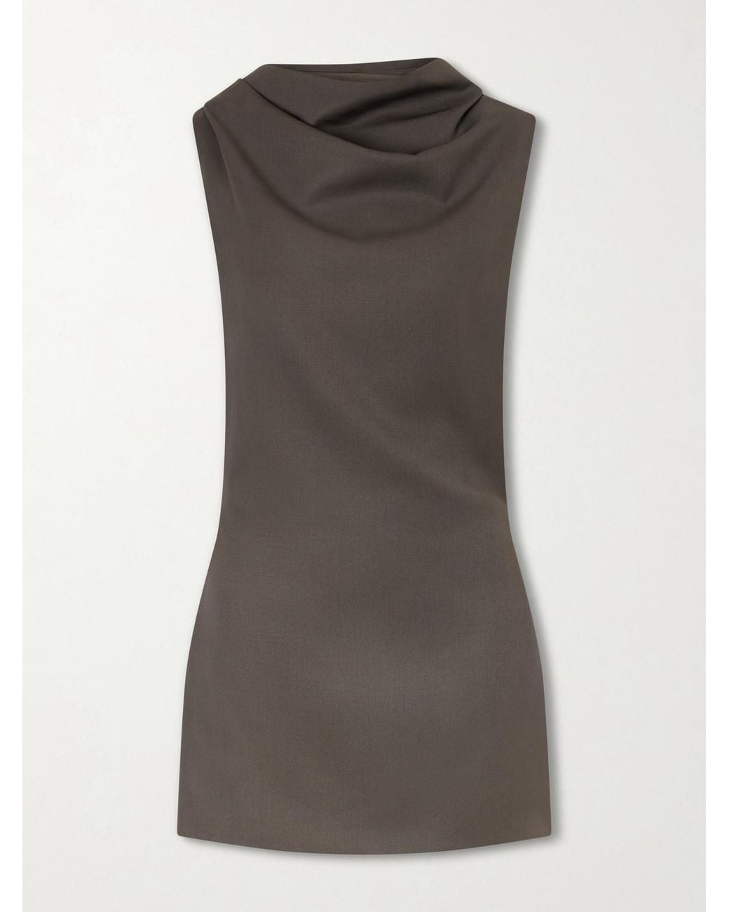 Khaite Brown Astor Wool Mini Dress