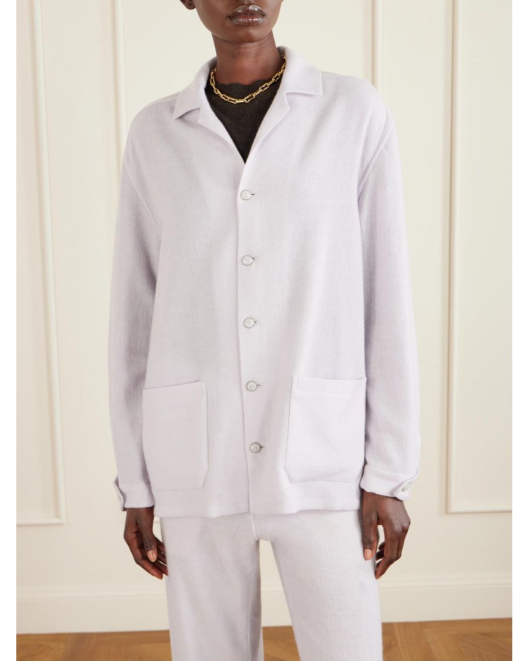 God's True Cashmere White Affirmations Cashmere-Woven Shirt