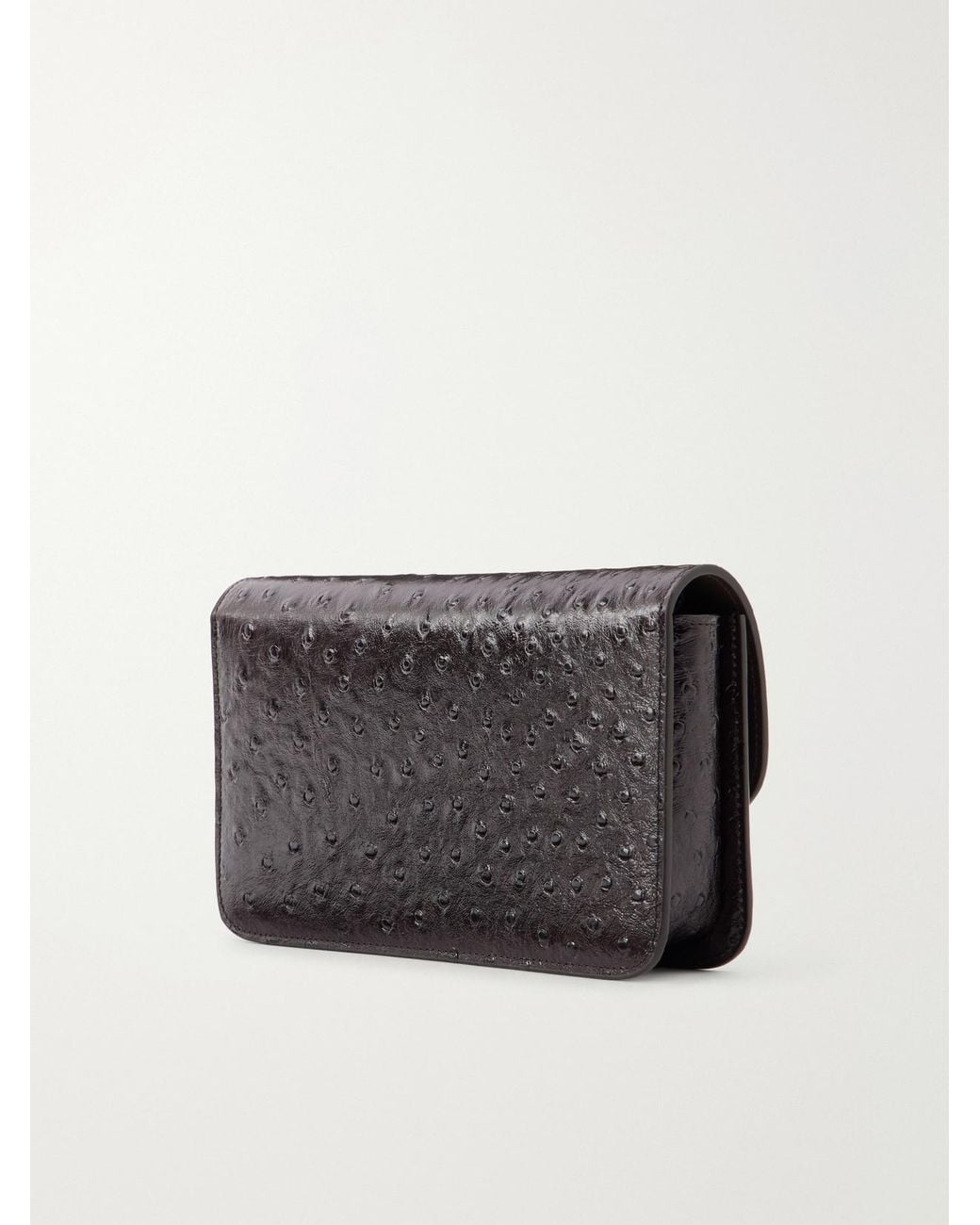 Totême Red T-Lock Ostrich-Effect Leather Shoulder Bag