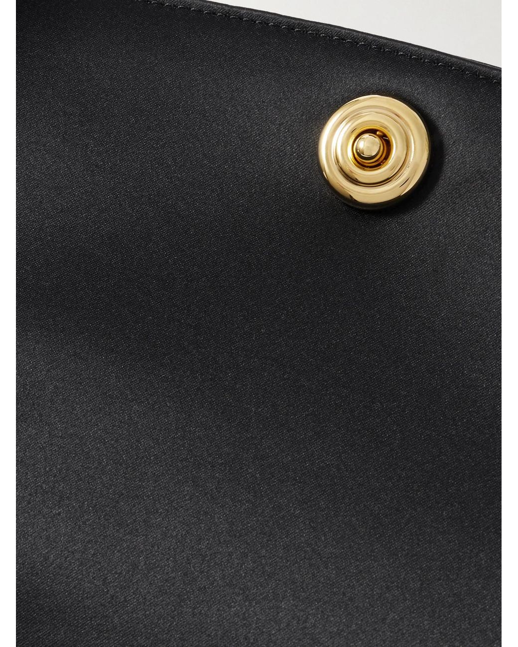 Liffner Black Leather-Trimmed Satin Clutch