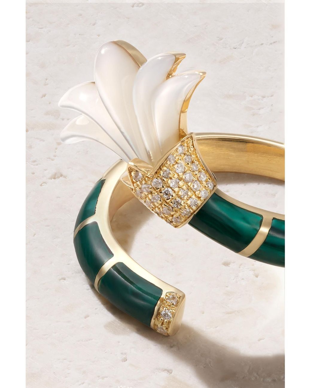 L'Atelier Nawbar Metallic The Flower 18-Karat Multi-Stone Ring