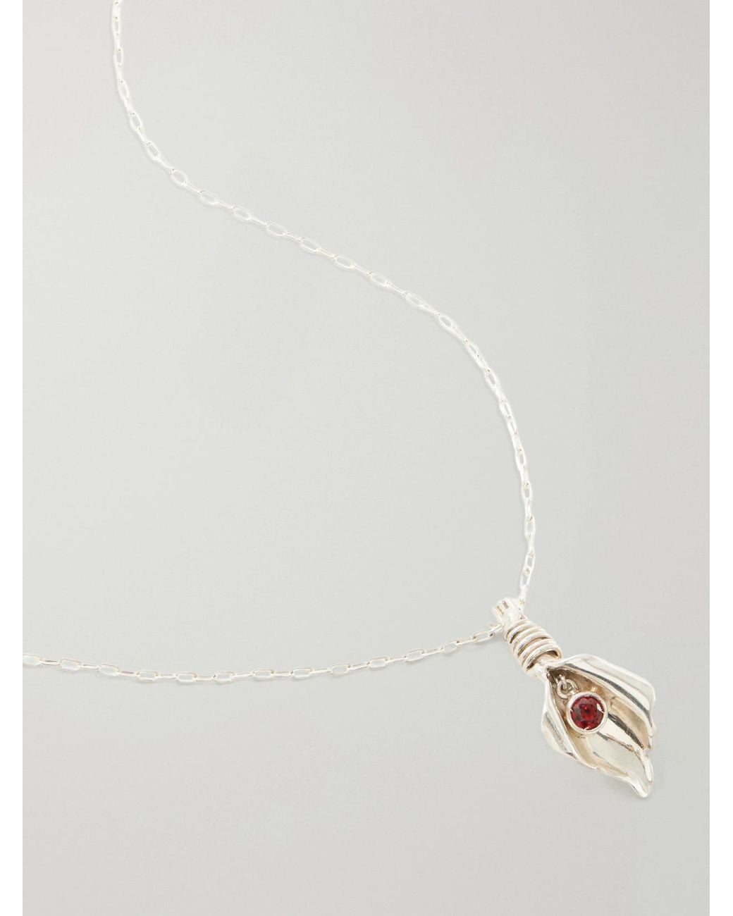 Le Sundial White Veil Drop Sterling Pendant Necklace