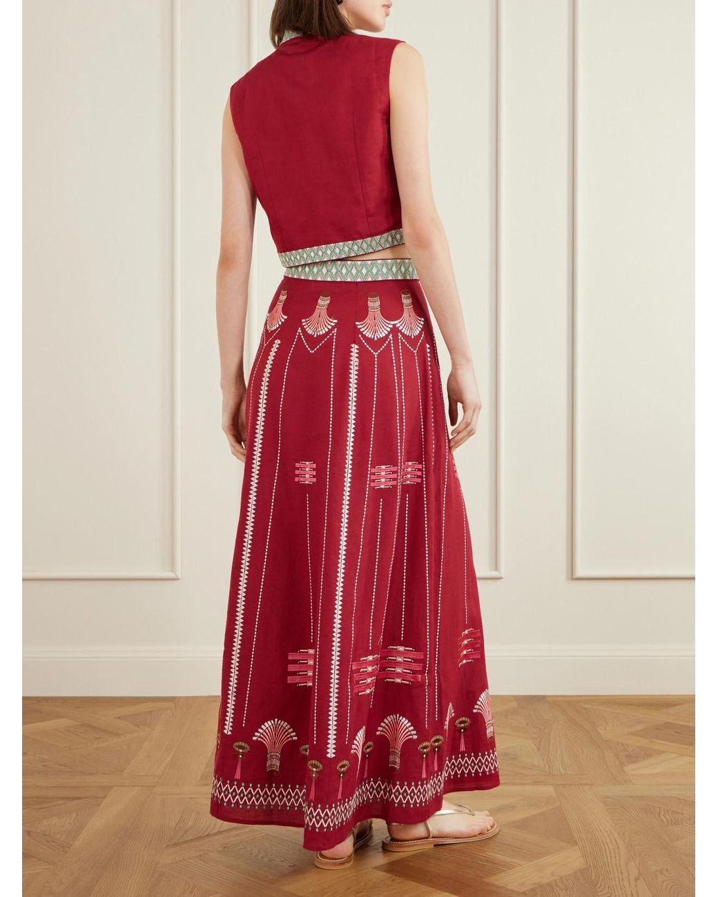Emporio Sirenuse Embroidered Linen And Cotton-Blend Blouse