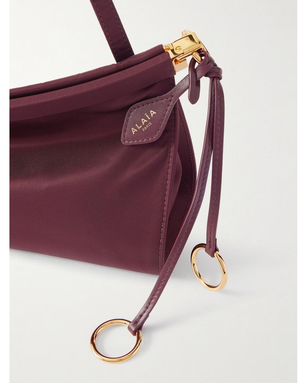 Alaïa Purple Le Click E/W Medium Satin-Twill Shoulder Bag