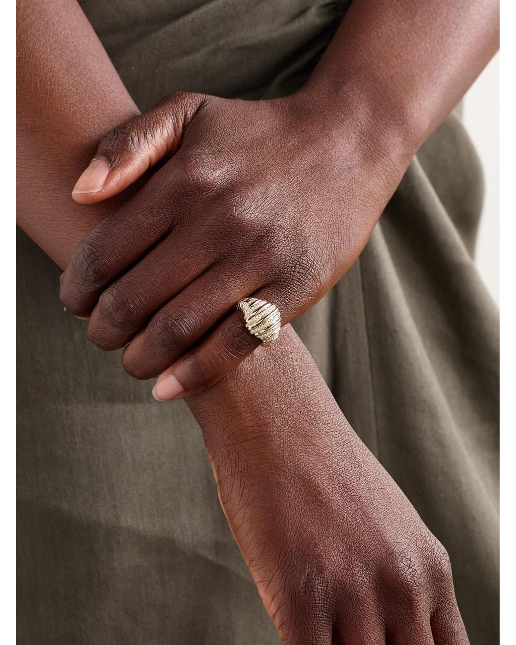 Yvonne Léon Natural Berlingot 9-Karat Diamond Ring