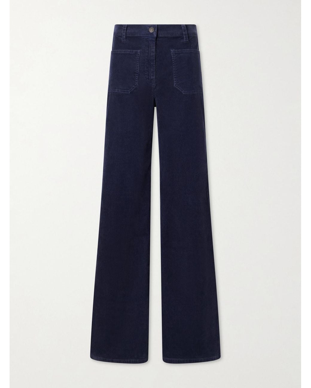 Nili Lotan Blue Florence Cotton-Blend Corduroy Flared Pants