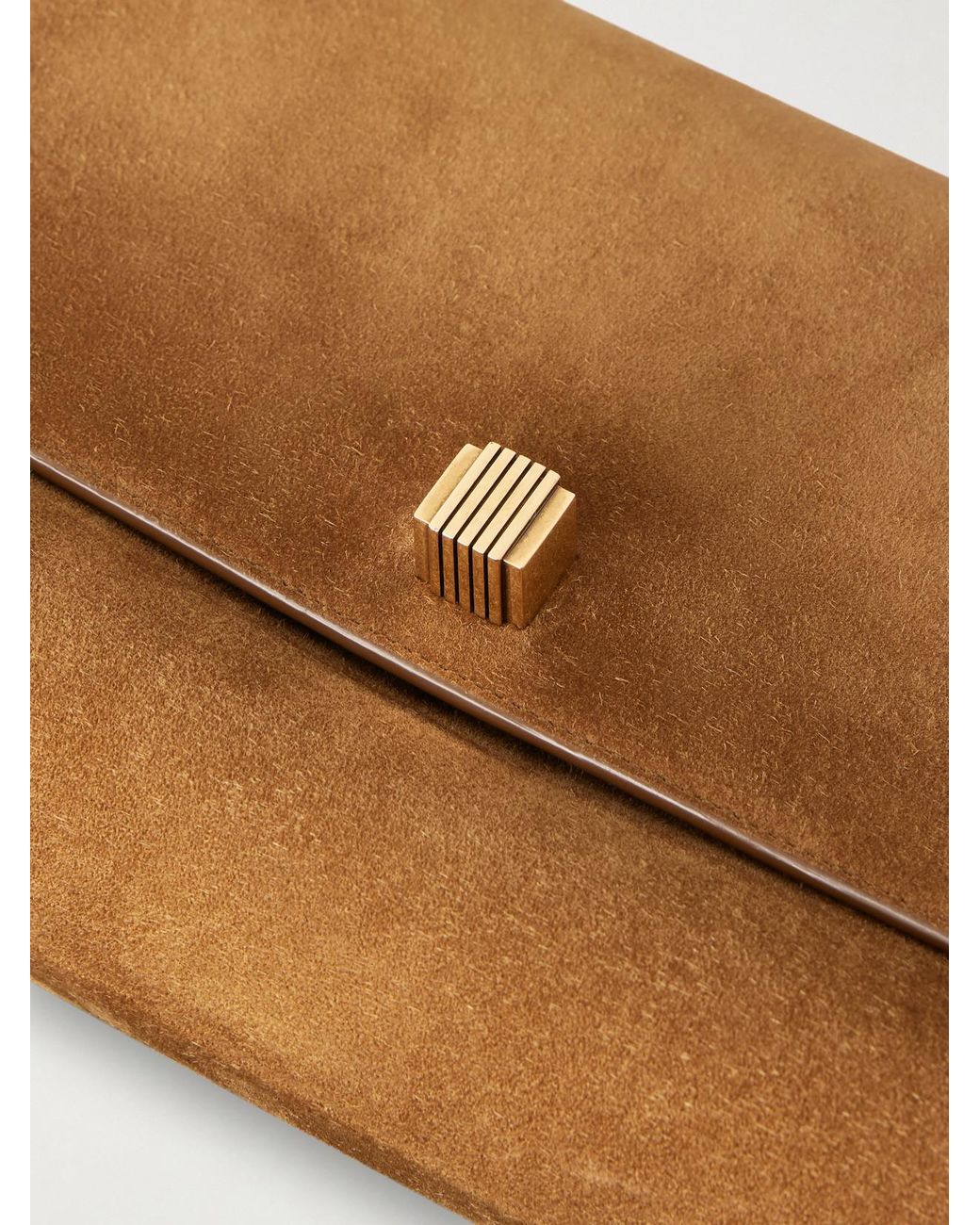 Khaite Brown Audrey Suede Clutch