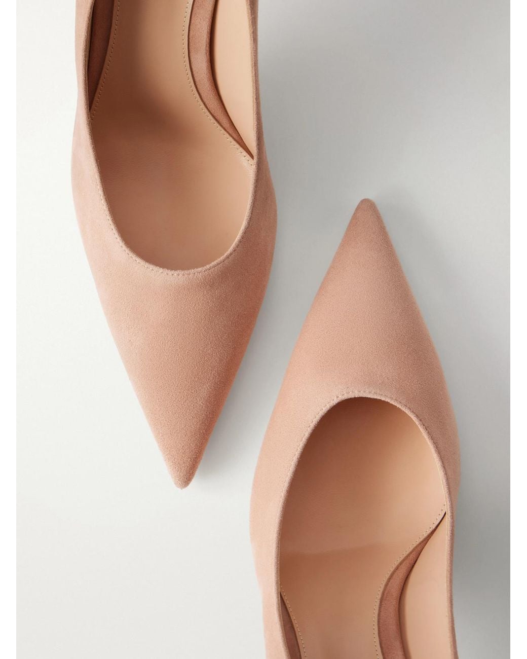 Gianvito Rossi Natural Piper 85 Suede Pumps