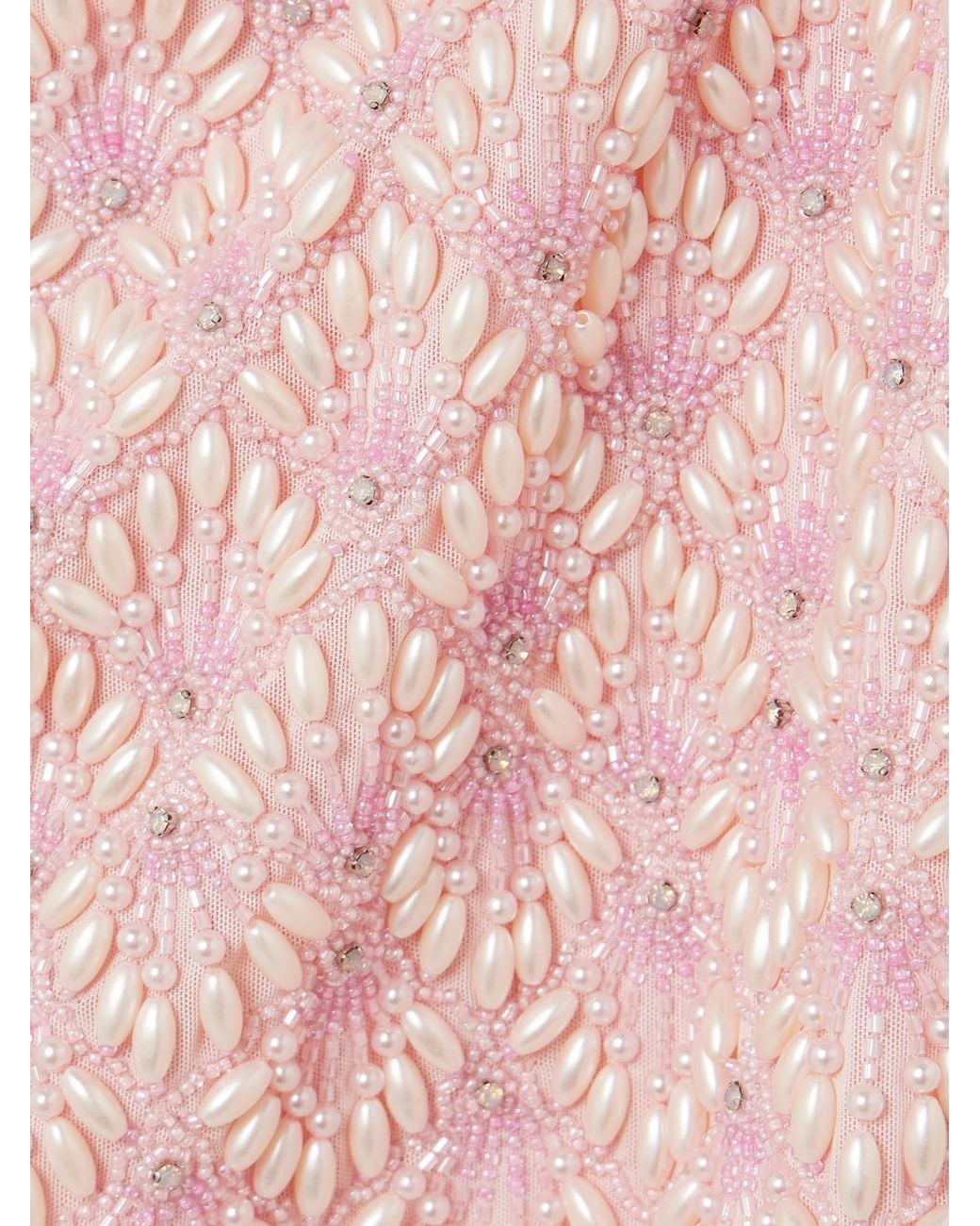 Clio Peppiatt Ariel Embellished Beaded Tulle Mini Dress in Pink | Lyst