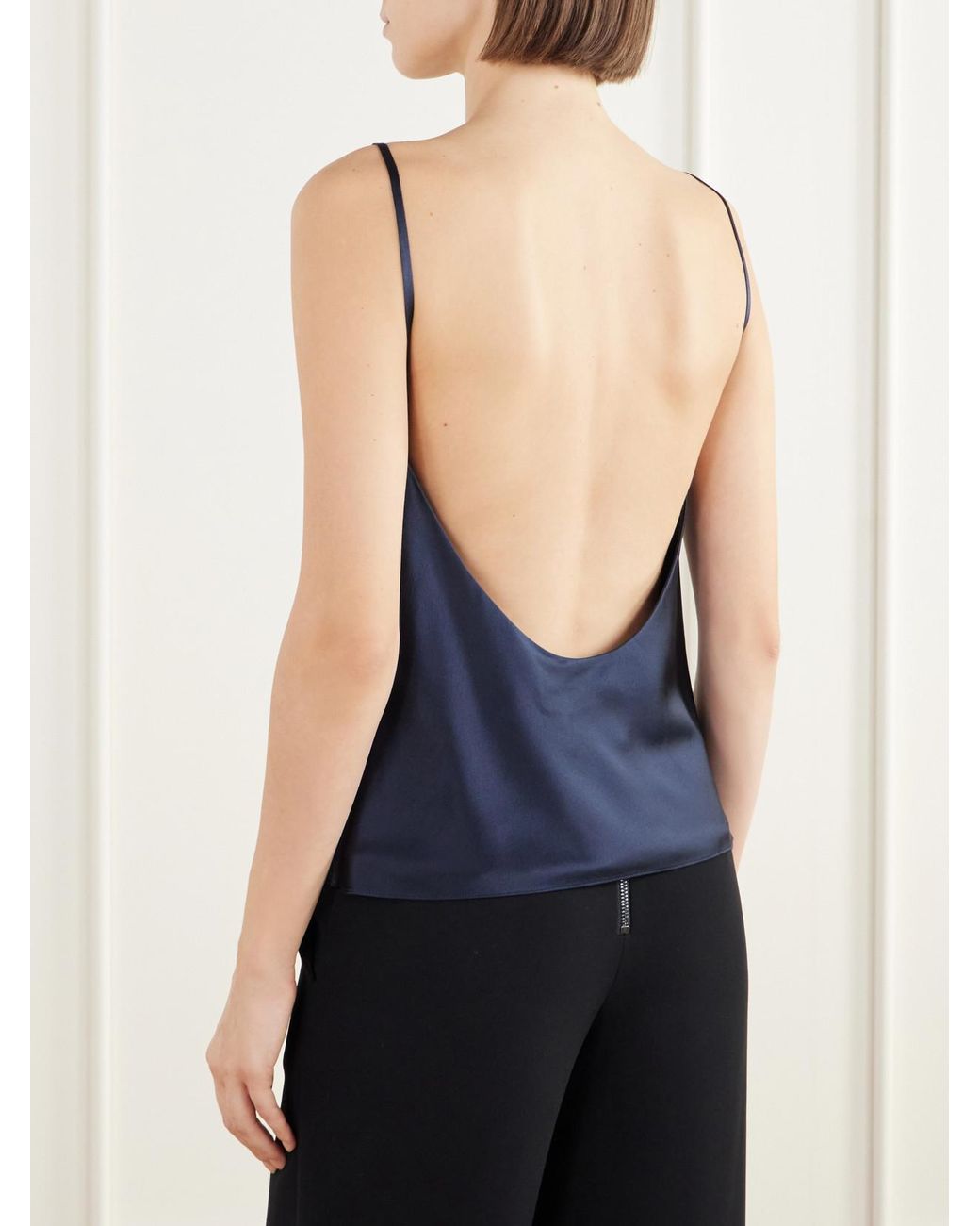 Twp Blue Sari Silk-Satin Cami