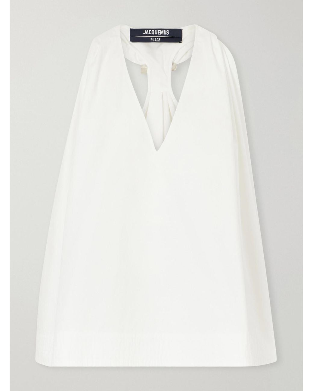 Jacquemus White La Haut Norma Embellished Cotton-Poplin Blouse