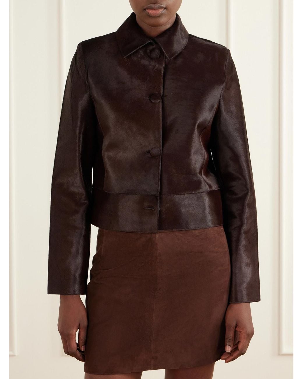 Nour Hammour Brown Hadley Calf Hair Jacket