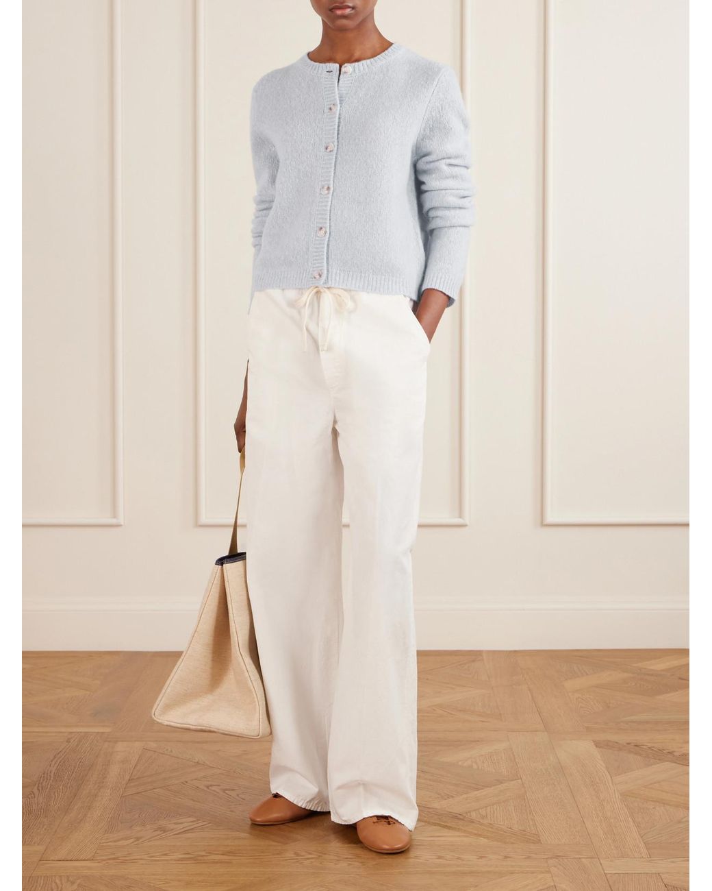 Lisa Yang Blue Felicia Cashmere And Silk-Blend Cardigan