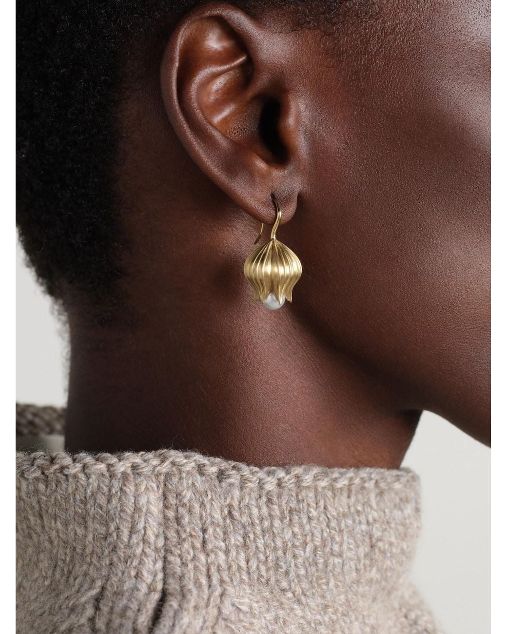 Irene Neuwirth Natural Lily Of The Valley 18-Karat Pearl Earrings