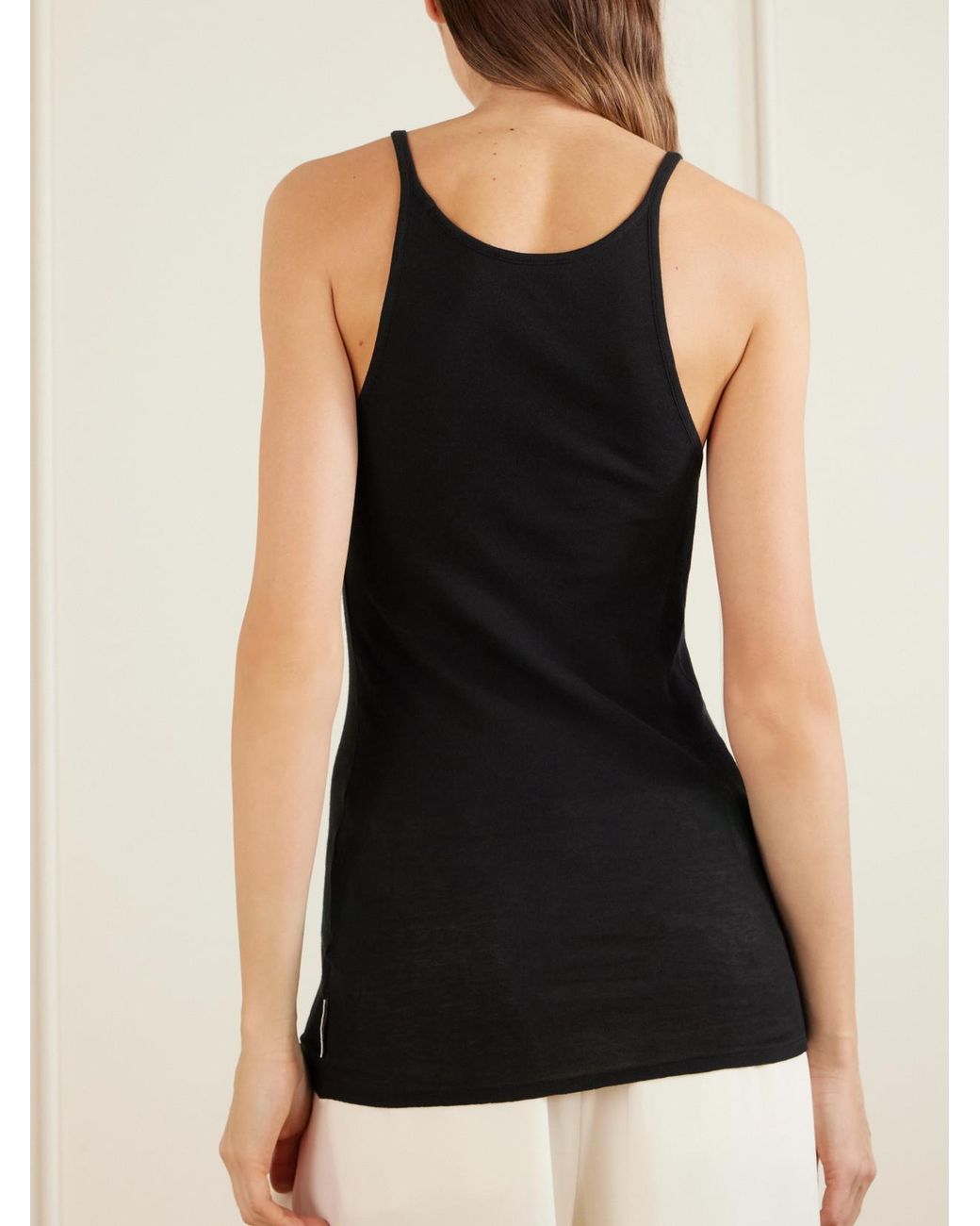 Calvin Klein Black Alicia Cotton-Blend Jersey Tank Top