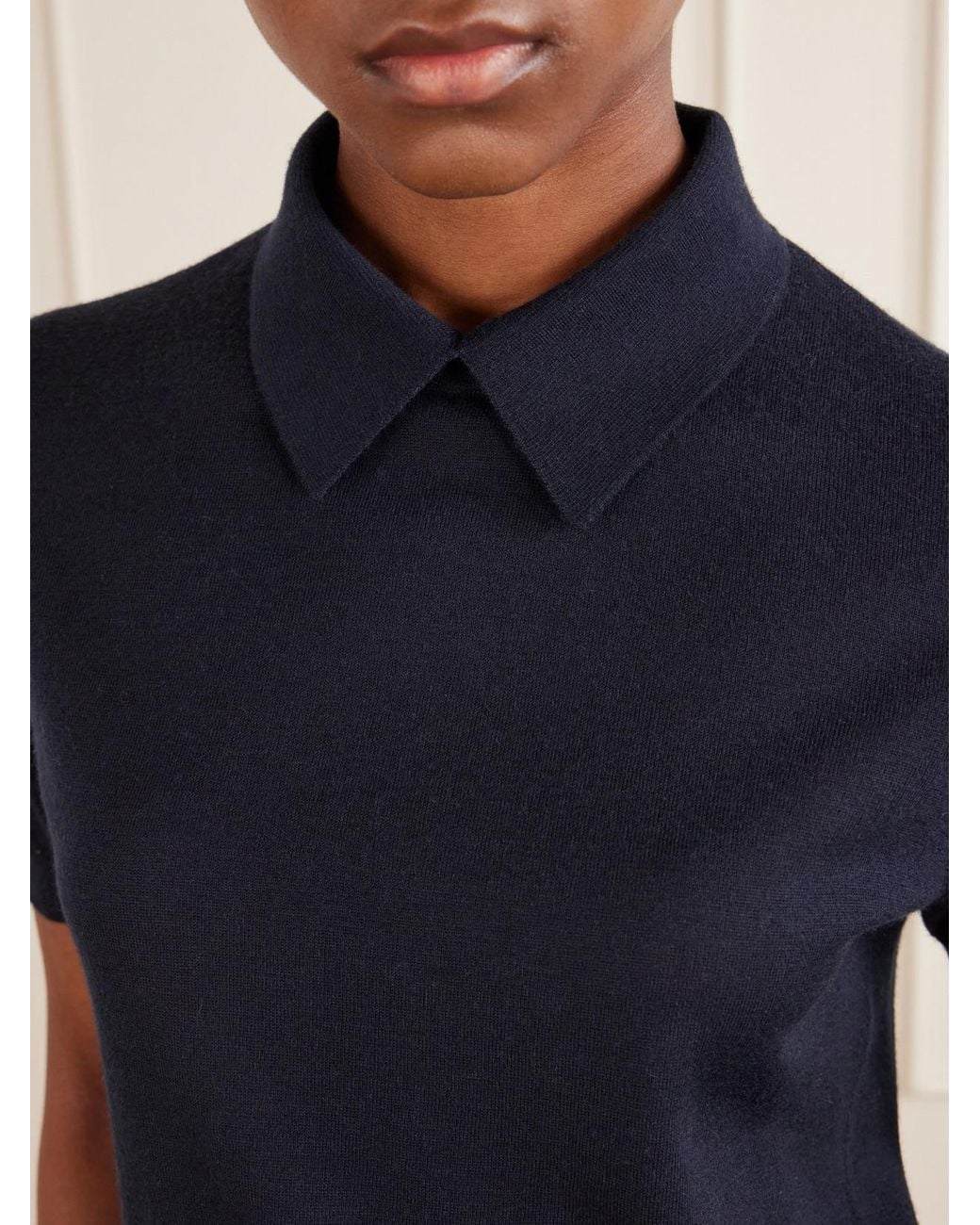 Lisa Yang Blue Naara Cashmere Polo T-Shirt