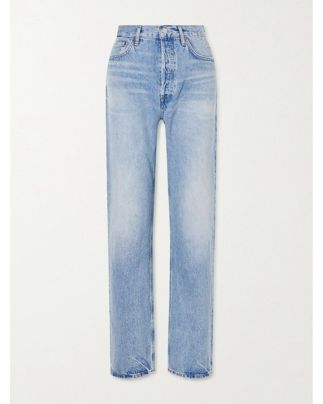 Agolde Blue 90's Regenerative Mid-Rise Straight-Leg Jeans