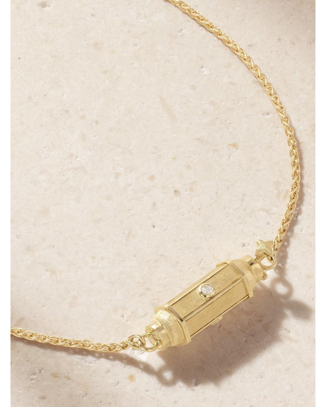 Marie Lichtenberg Natural Micro Coco Locket 18-Karat Diamond Necklace