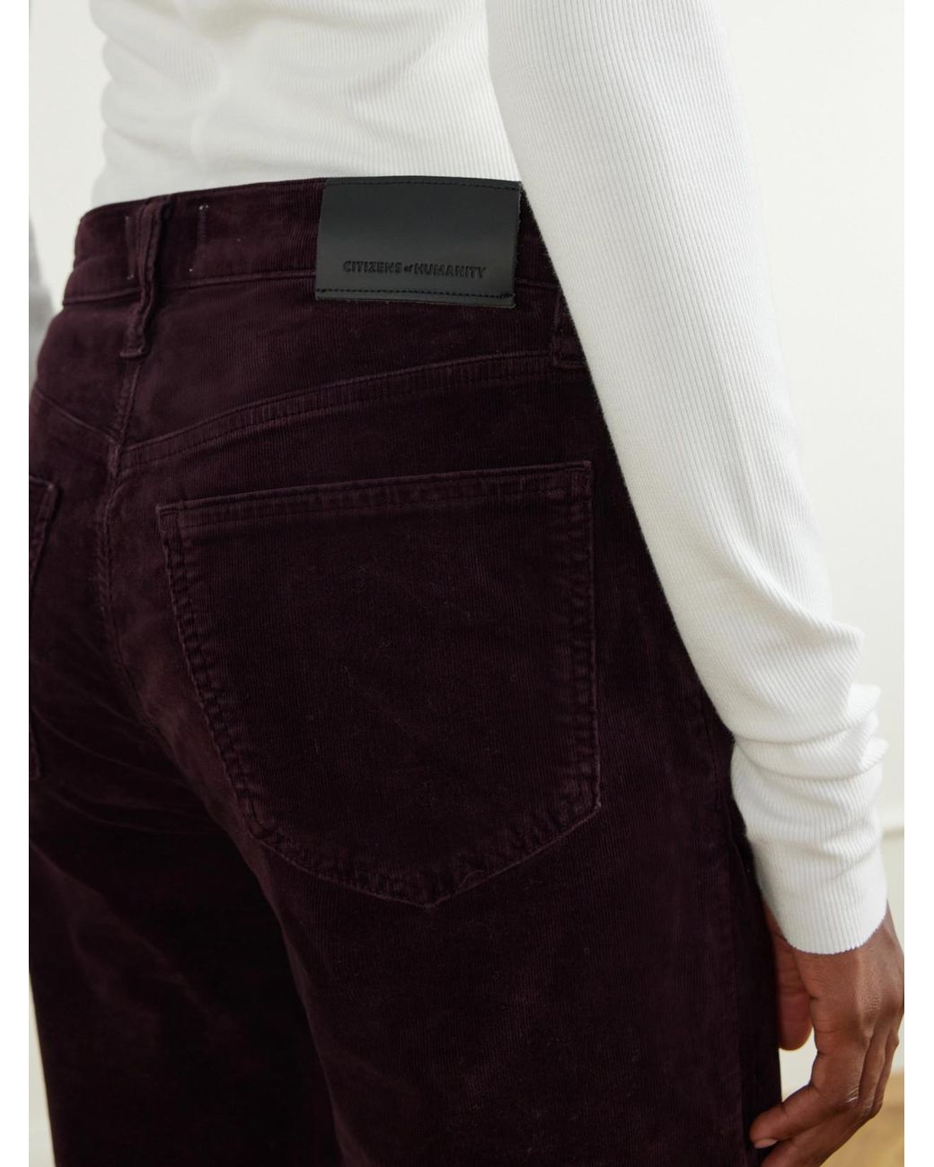 Citizens of Humanity Blue Palma Straight Cotton-Blend Corduroy Straight-Leg Pants